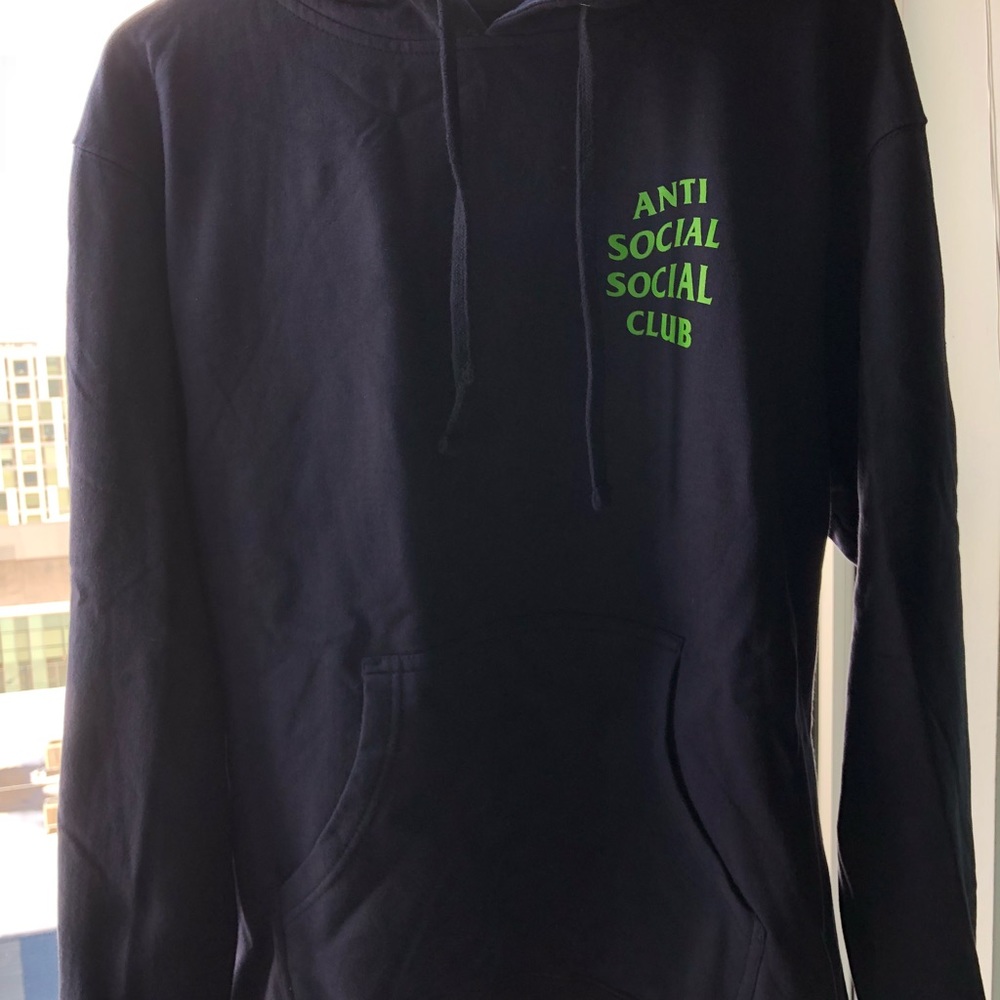 Anti social social club hoodie “navy”